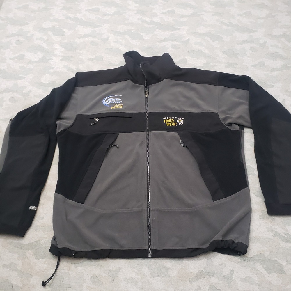 Vintage Mountain Hardwear Jacket Mens XL Black Y2k Full Zip Branded Gorpcore